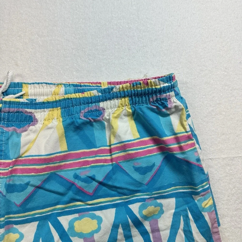 Beach Scene  Shorts Men's XL Geometric Light Blue  Cotton‎
